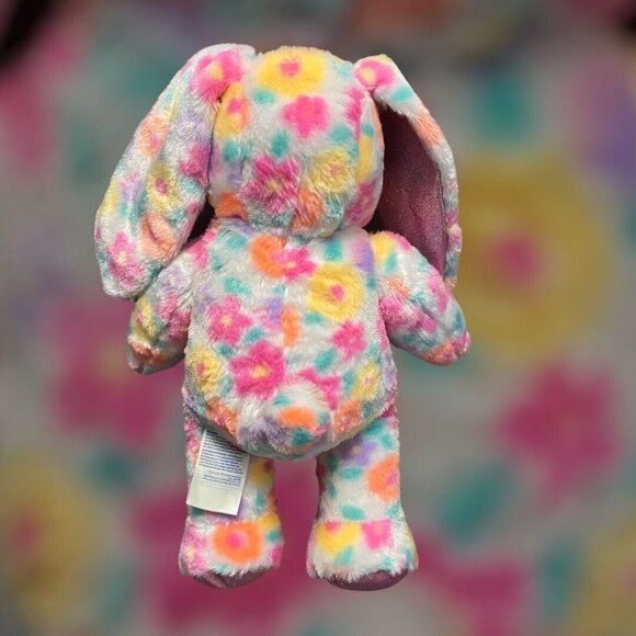 Build-A-Bear Bunny Rabbit Pawlette Glitter Colorful Flower Stuffed Animal Plush - Picture 5 of 8
